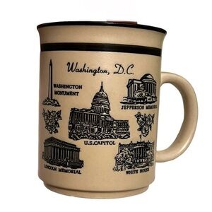 Washington DC The nation’s Capital landmark mug cream black teal interior USA